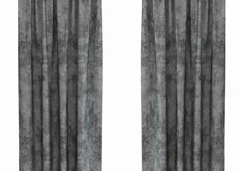 Cortine Velvet 2 piese cu ochiuri, gri, 260 x 140 cm - 2/5