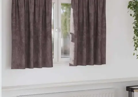 Cortine Velvet 2 pcs cu ochiuri maro 140x140 cm - 1/5