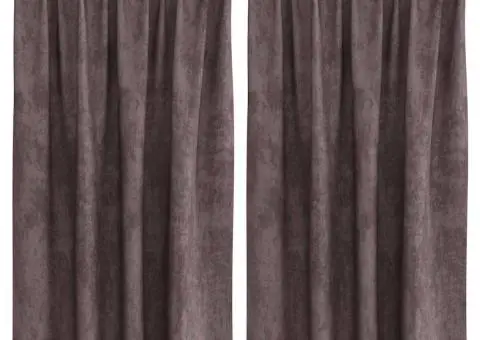 Cortine Velvet 2 pcs cu ochiuri maro 140x140 cm - 2/5