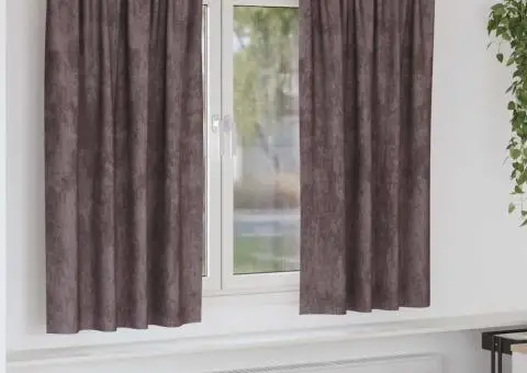 Cortine din catifea 2 piese cu ochiuri maro 175x140 cm - 1/5