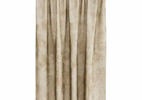 Cortine din catifea , 2 bucăți, cu ochiuri, crem, 140 x 140 cm - 3/5