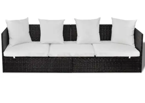 Șezlong cu pernă Ajustabil Maro 200 x 60 x 58 cm Rattan poli - 4/5