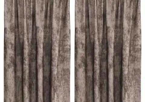 Cortine din catifea , set de 2 piese cu inele Cappuccino, 140x140 cm - 2/5