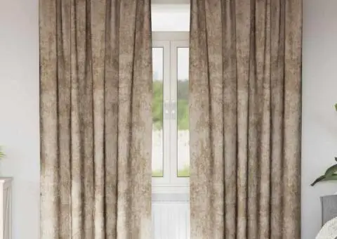 Cortine Velvet 2 buc cu ochiuri Champagne 245 x 140 cm - 1/5