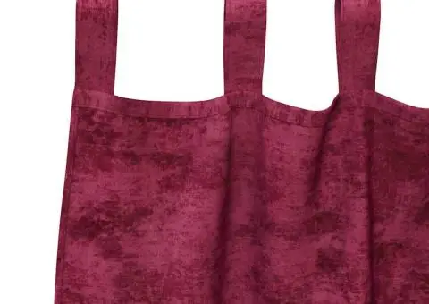 Cortine din catifea , 2 piese, cu ochiuri, roșu vin, 260 x 140 cm - 4/5