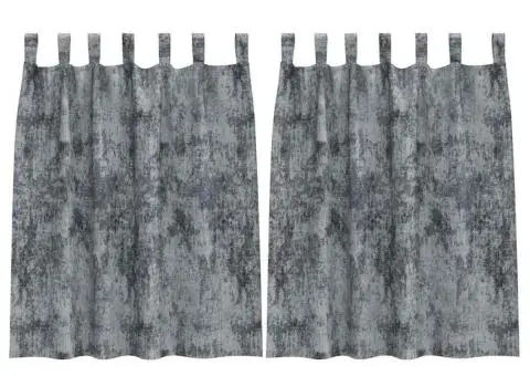 Set de perdele din catifea , 2 piese, gri argintiu, 140 x 140 cm - 2/5