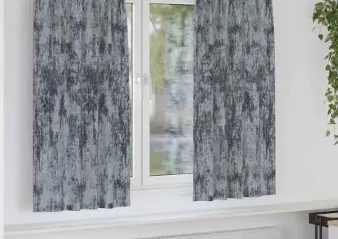 Cortine din catifea , set de 2 bucăți cu inele Gri Argintiu, 175 x 140 cm. - 1/5