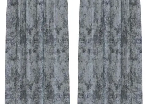 Cortine din catifea 2 buc. cu inele Gri argintiu 245x140 cm - 2/5