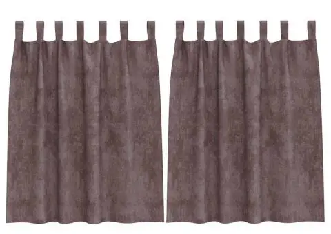 Cortine din catifea , 2 bucăți, cu ochiuri maro, 140x140 cm - 2/5