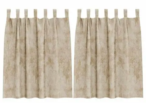Cortine din catifea , 2 bucăți, cu ochiuri crem, 140 x 140 cm. - 2/5