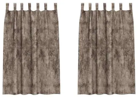 Cortine din catifea 2 buc cu inele cappuccino 175x140 cm - 2/5