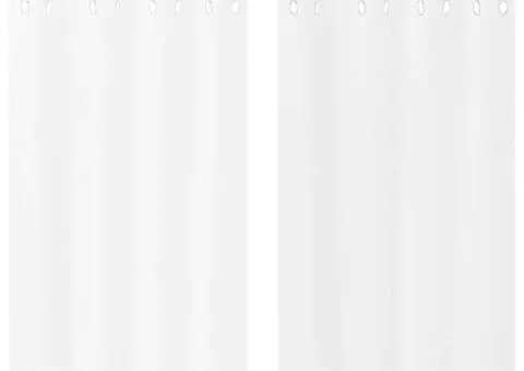 Perdele cu perdele 2 pcs Alb 140 x 140 cm Poliester - 2/5