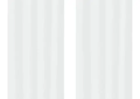 Perdele cu perdele 2 pcs Alb 140 x 260 cm Poliester - 2/5