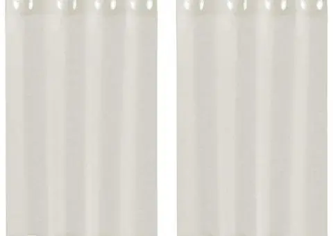 Perdele cu perdele 2 pcs Crem 140 x 140 cm Poliester - 2/5