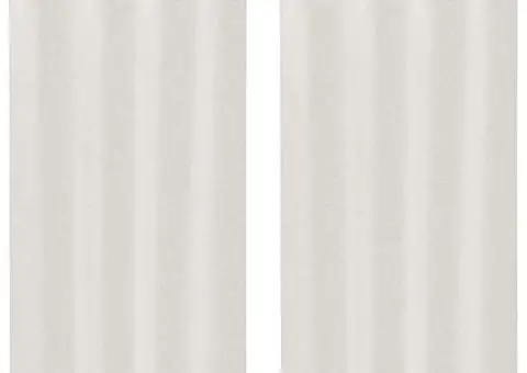 Perdele cu perdele 2 pcs Crem 140 x 175 cm Poliester - 2/5