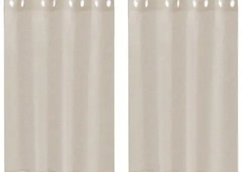 Perdele cu perdele 2 pcs Nisip 140 x 140 cm Poliester - 2/5