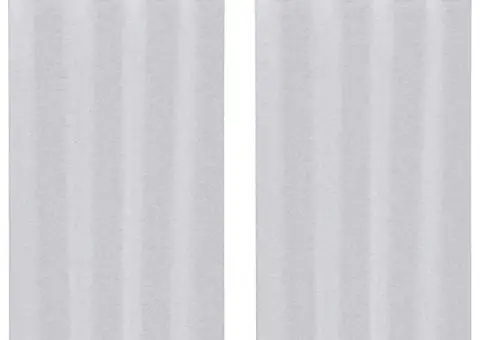 Perdele cu perdele 2 pcs Gri deschis 140 x 175 cm Poliester - 2/5