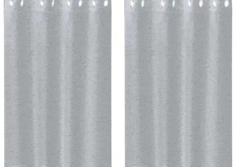 Perdele cu perdele 2 pcs Gri închis 140 x 140 cm Poliester - 2/5