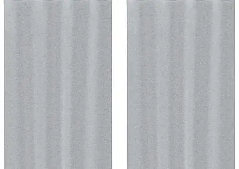 Perdele cu perdele 2 pcs Gri închis 140 x 175 cm Poliester - 2/5