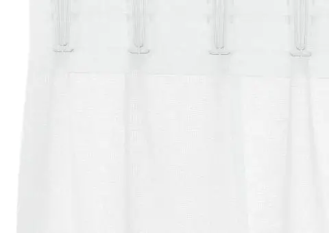 Perdele cu perdele 2 pcs Alb 140 x 225 cm Poliester - 4/5