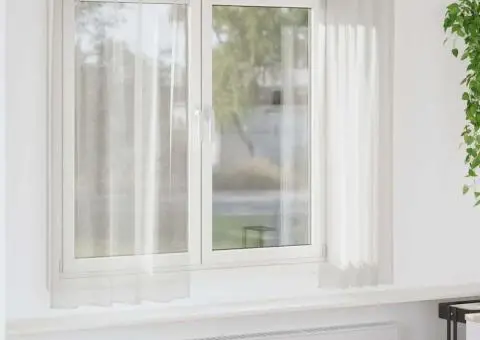 Perdele cu perdele 2 pcs Crem 140 x 175 cm Poliester - 1/5