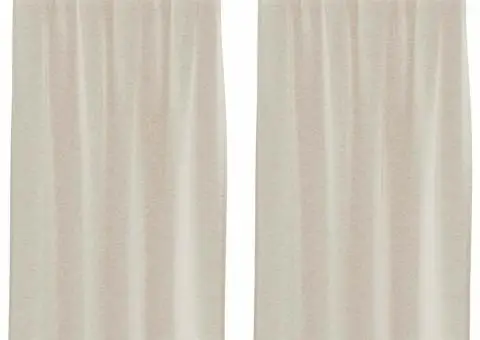 Perdele cu perdele 2 pcs Nisip 140 x 140 cm Poliester - 2/5