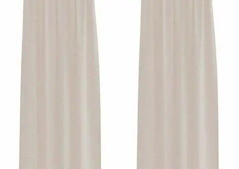 Perdele cu perdele 2 pcs Nisip 140 x 245 cm Poliester - 2/5