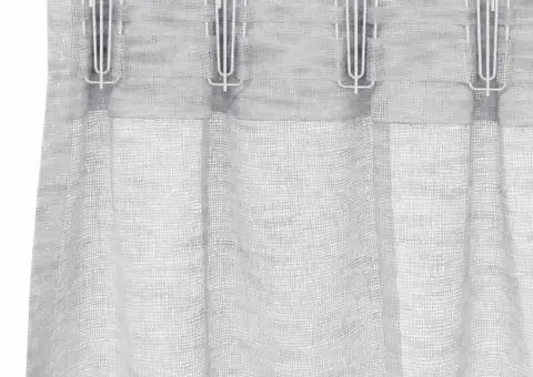 Perdele cu perdele 2 pcs Gri deschis 140 x 225 cm Poliester - 4/5