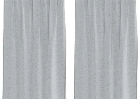 Perdele cu perdele 2 pcs Gri închis 140 x 140 cm Poliester - 2/5