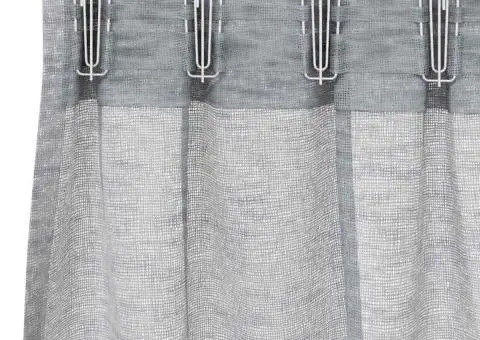 Perdele cu perdele 2 pcs Gri închis 140 x 245 cm Poliester - 4/5