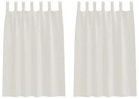 Perdele cu perdele 2 pcs Crem 140 x 140 cm Poliester - 2/5