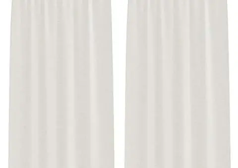 Perdele cu perdele 2 pcs Crem 140 x 225 cm Poliester - 2/5