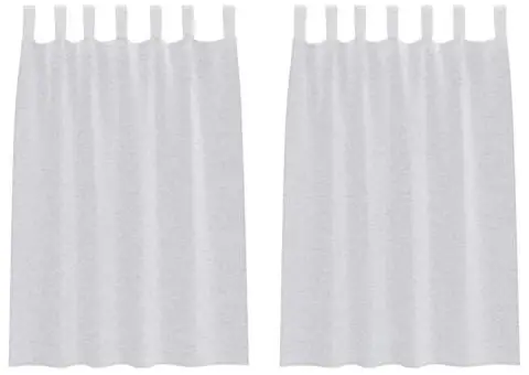 Perdele cu perdele 2 pcs Gri deschis 140 x 140 cm Poliester - 2/5