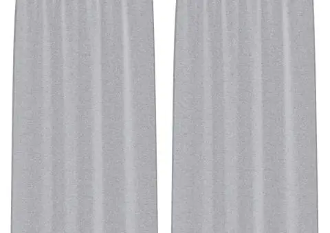 Perdele cu perdele 2 pcs Gri închis 140 x 245 cm Poliester - 2/5