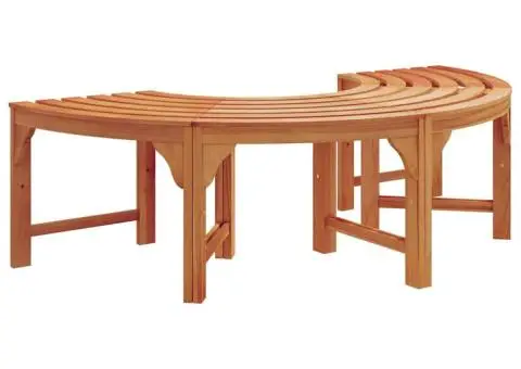 Bancă semirotundă de copac, 160 cm, lemn masiv eucalipt - 2/5