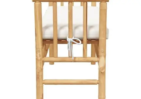 Bancă de grădină cu perne, 110 cm, bambus - 5/5