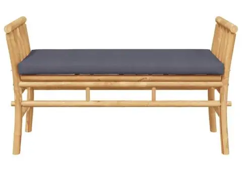 Bancă de grădină cu perne, 110 cm, bambus - 4/5