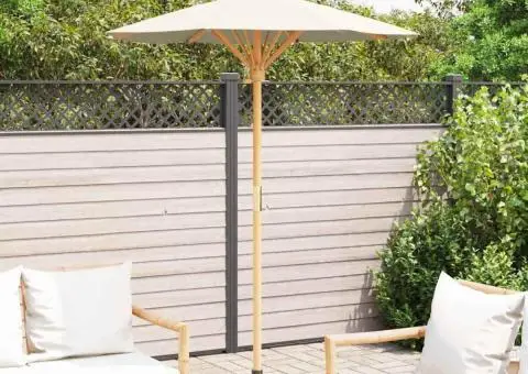 Umbrela de grădină, alb crem, 150x210 cm, bambus - 3/5