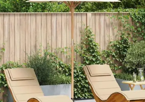 Umbrela de grădină, alb crem, 180x230 cm, bambus - 1/5