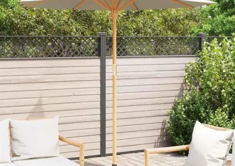 Umbrela de grădină, alb crem, 217x230 cm, bambus - 3/5