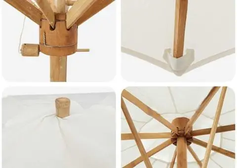 Umbrela de grădină, alb crem, 217x230 cm, bambus - 5/5