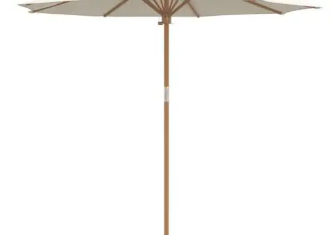 Umbrela de grădină, alb crem, 240x260 cm, bambus - 2/5