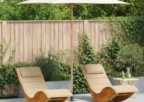 Umbrela de grădină, alb crem, 270x260 cm, bambus - 1/5