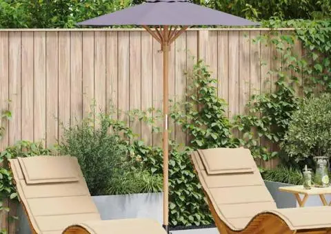 Umbrela de grădină, gri închis, 150x210 cm, bambus - 1/5