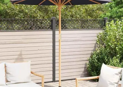 Paravan de grădină, gri închis, 217x230 cm, bambus - 3/5