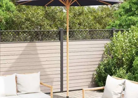 Paravan de grădină, gri închis, 240x260 cm, bambus - 3/5