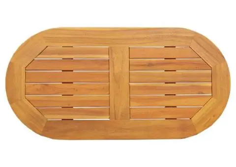 Suprafață Ovală din Lemn Solid de Acacia 80x40x2 cm - 2/5