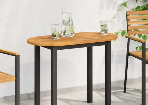 Blat de masă 90x45x2,2 cm Oval din lemn solid de acacia - 1/5