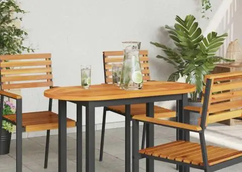 Blat de masă 100x50x2.2 cm Oval din lemn masiv de acacia - 3/5