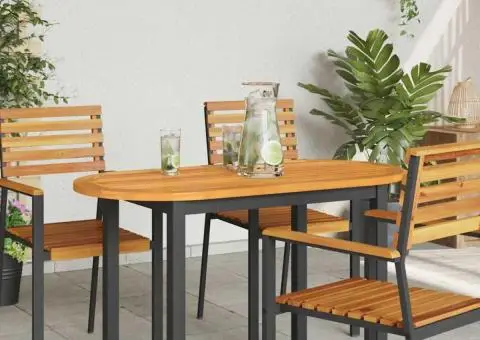 Masă ovală 110x55x2,2 cm din lemn masiv de acacia - 3/5